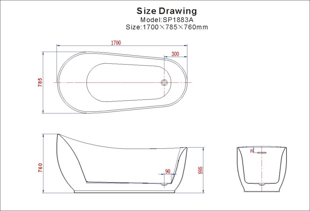 Pedestal Freestanding Bathtub SP1883A RMC Global Traders